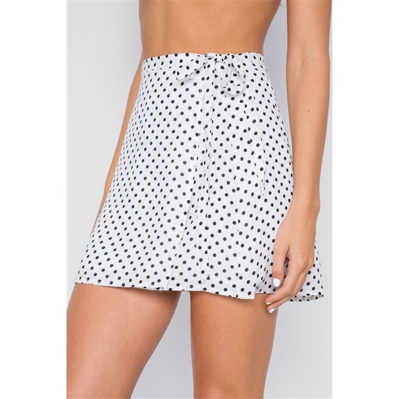 White Polka dot wrap skirt - Picture 5 of 5